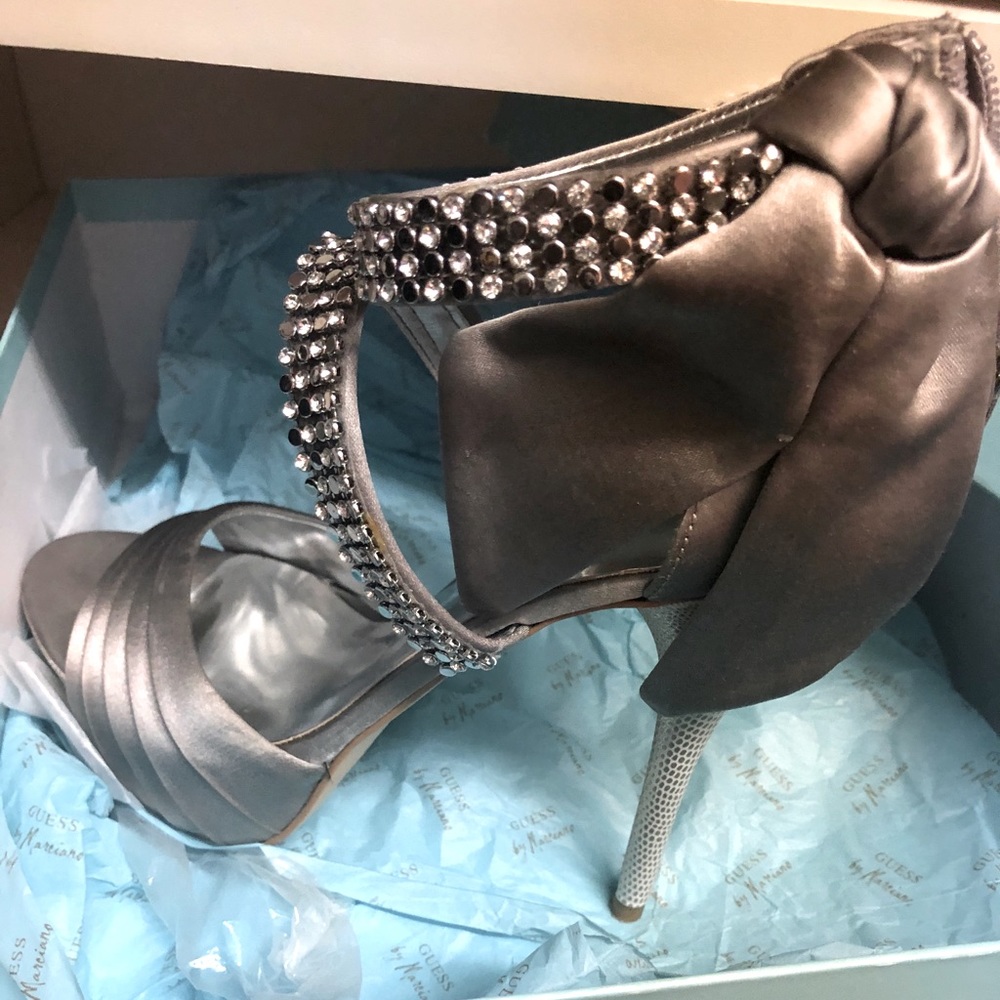 George Marciano fabulous satin jeweled shoes